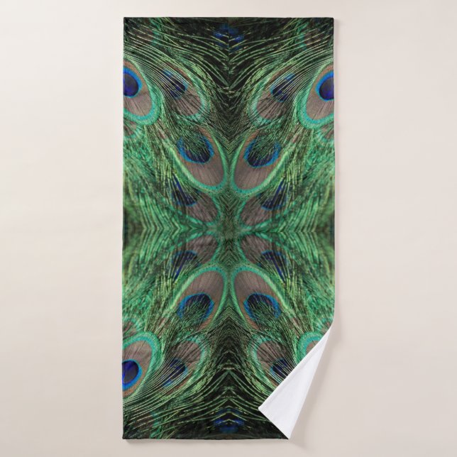 Iridescent Peacock Feather Bath Towel (Bath Towel)
