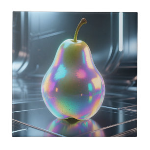 Iridescent Pear Futuristic Tile