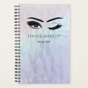 Iridescent pearl holographic makeup eyes planner