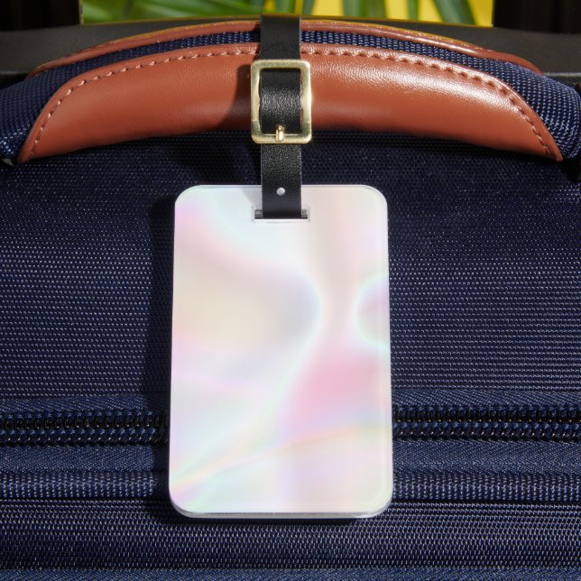 Iridescent Pearl Opal Holographic Trendy Luggage Tag (Front Insitu 2)