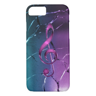 Iridescent Pink and Blue Music Clef iPhone 7 Case