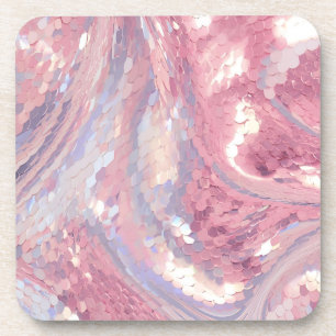 Iridescent Pink and Purple Beverage Coaster