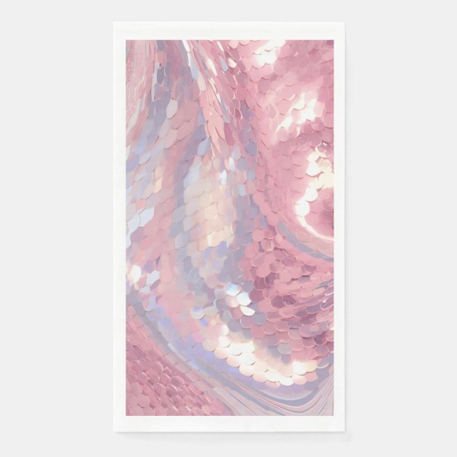 Iridescent Pink and Purple Sequin Napkin (Front)