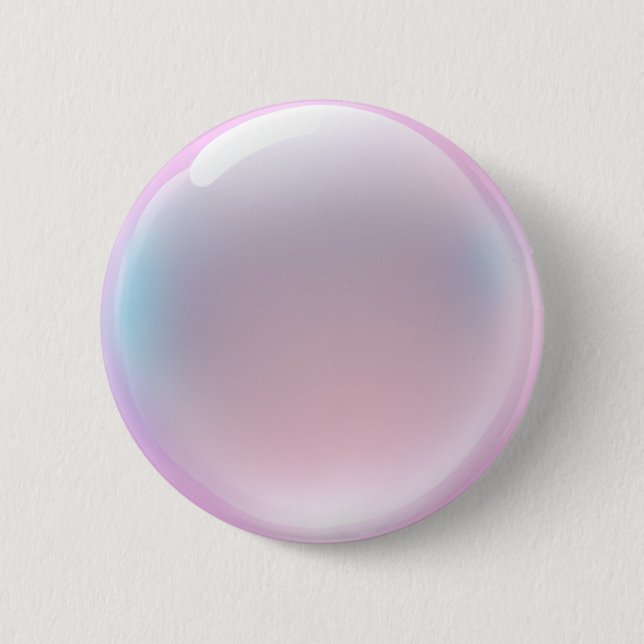 Iridescent Pink Bubble Emoji 6 Cm Round Badge (Front)