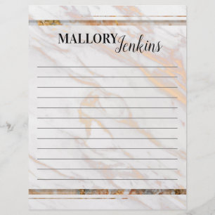 Iridescent Pink Marble Custom Letterhead