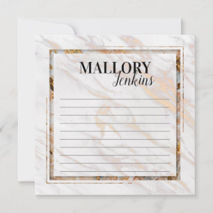 Iridescent Pink Marble Note Card