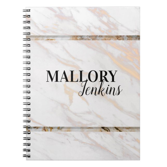 Iridescent Pink Marble Notebook (Front)