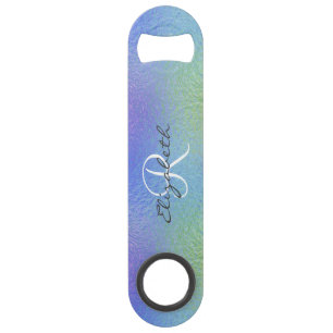 Iridescent Pretty Hologram Monogram Stylish