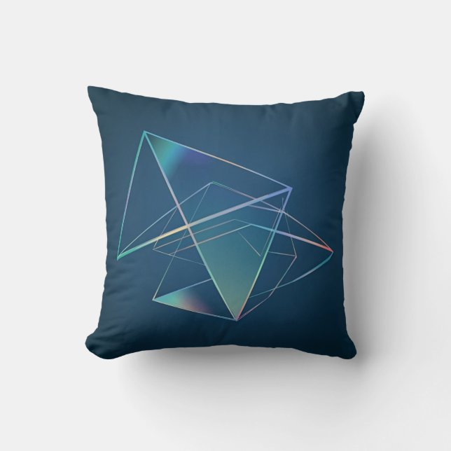 Iridescent Prism Pattern Throw Pillow (Front)