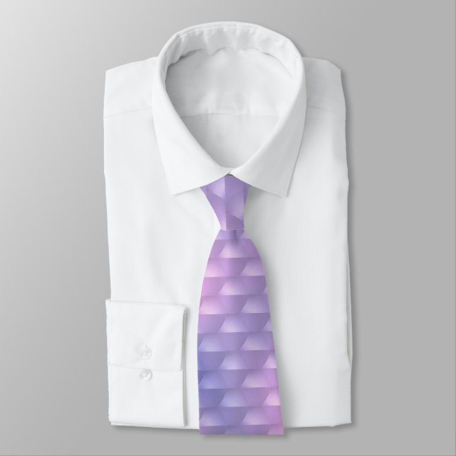 Iridescent Purple and Pink Geometric Tie (Tied)