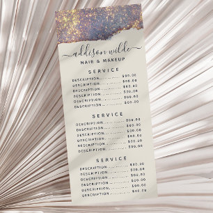 Iridescent Purple Gold Glam Glitter Rack Card