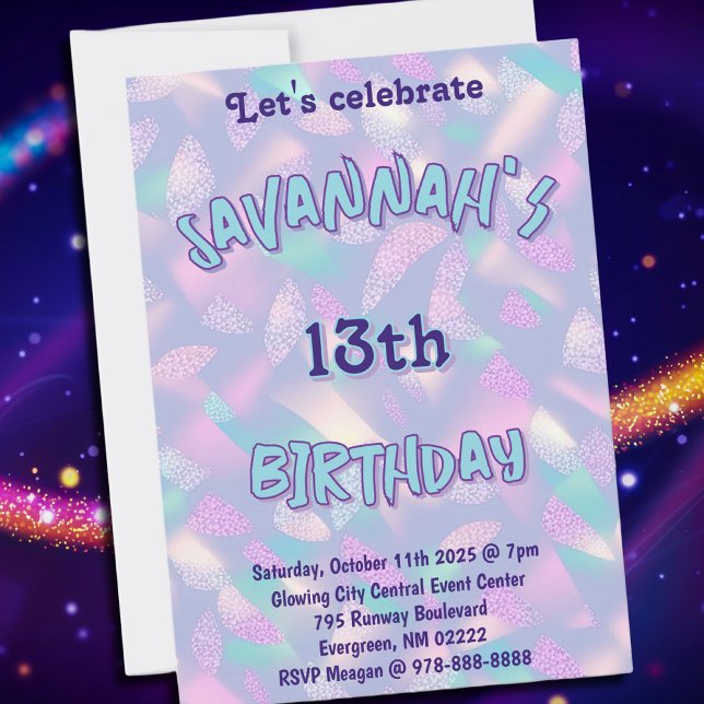 Iridescent Purple Pastel Birthday Invitation (Creator Uploaded)