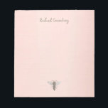 Iridescent Queen Bee Embossed Text on Rose Gold  Notepad<br><div class="desc">Add more beauty to your life with these delicate and feminine notes which are personalised with your name in an 'embossed handwritten' font. The iridescent queen honeybee adds elegance to the design. The notes are so pretty that you might like to order additional ones with your apiary name.</div>