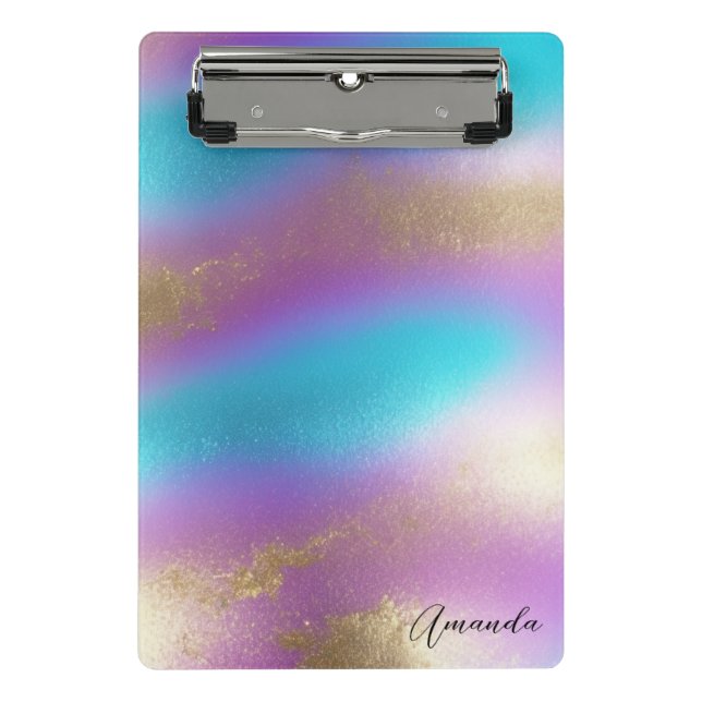Iridescent Rainbow Glam Mini Clipboard (Front)
