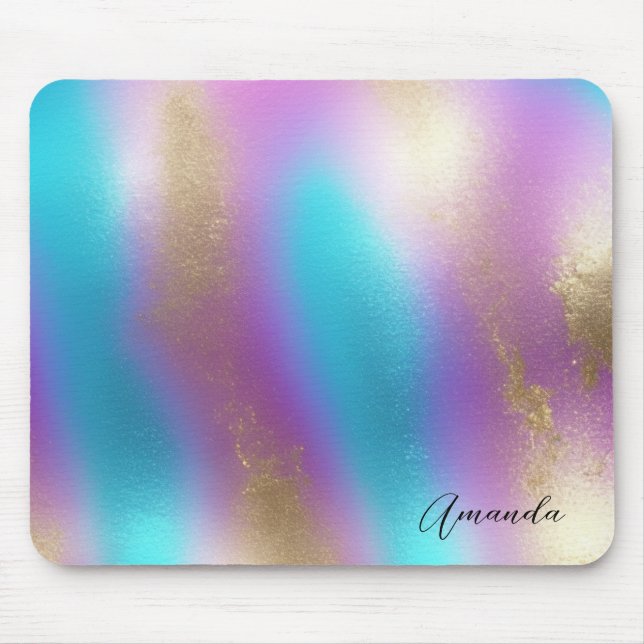 Iridescent Rainbow Glam Mouse Mat (Front)