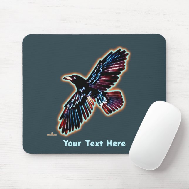 Iridescent Raven Mouse Mat (With Mouse)