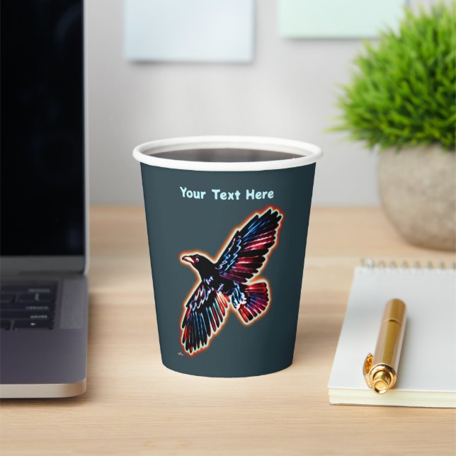 Iridescent Raven Paper Cups (Insitu)