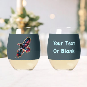 Iridescent Raven Stemless Wine Glass