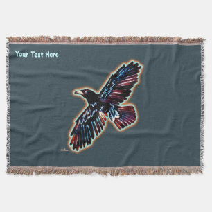 Iridescent Raven Throw Blanket