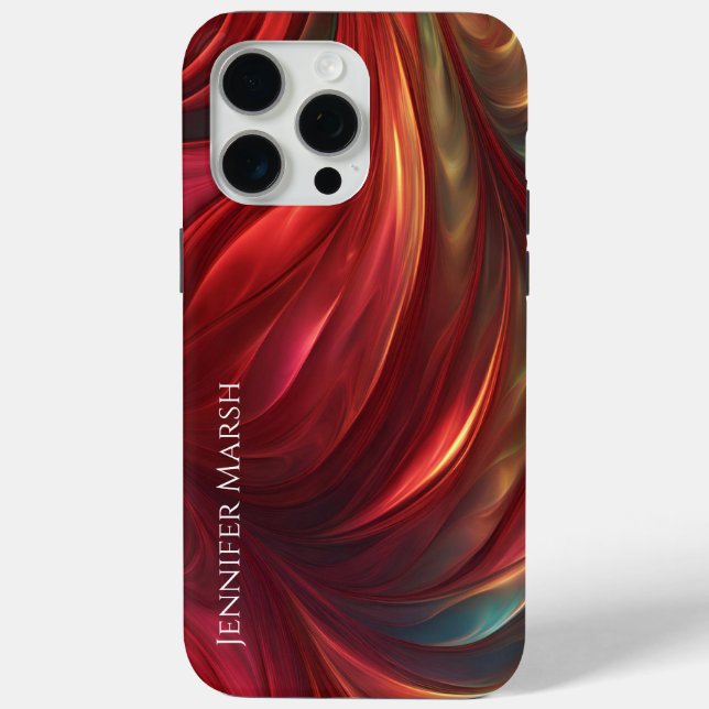 Iridescent Red Abstract Swirl Case-Mate iPhone Case (Back)