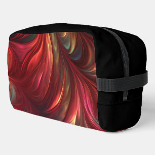 Iridescent Red Abstract Swirl Dopp Kit