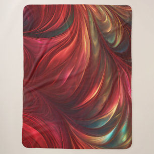 Iridescent Red Abstract Swirl Sherpa Blanket