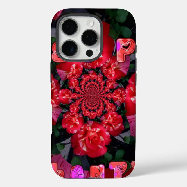 Iridescent Red Roses "Happy Valentine" Art Print Case-Mate iPhone Case (Back)