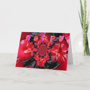 Iridescent Red Roses "Happy Valentine" Art Print/ Holiday Card