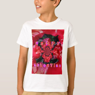 Iridescent Red Roses "Happy Valentine" Art Print/ T-Shirt