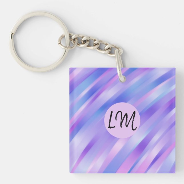 Iridescent Ribbons Personalised Acrylic Keychain (Front)