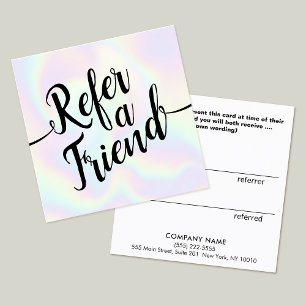 Iridescent Script Calligraphy Referral Card