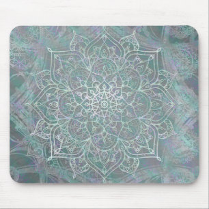 Iridescent Shimmer Mandala Boho Chic Mouse Mat