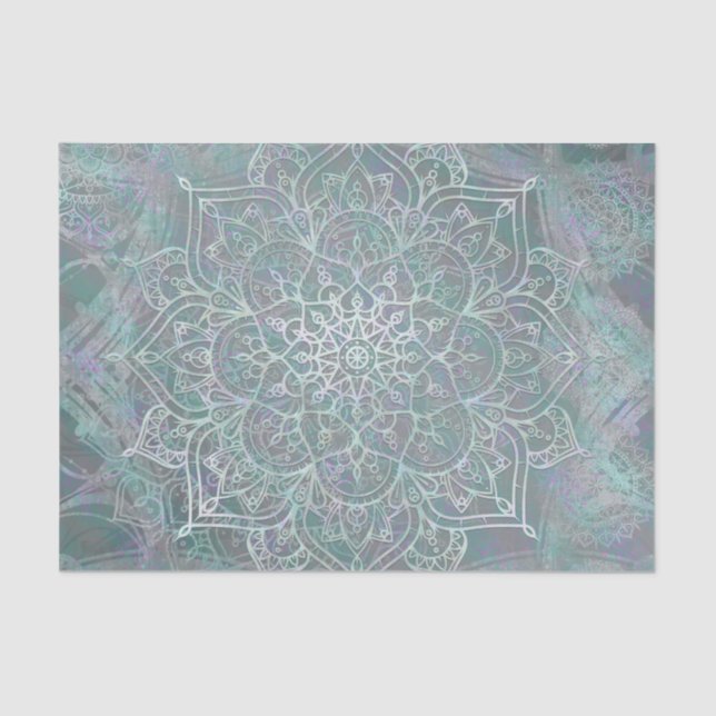 Iridescent Shimmer Mandala Boho Chic Tissue Paper (Front)