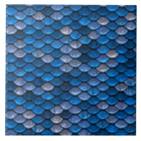 Iridescent Shiny Blue Mermaid Fish Scales Tile Zazzle Co Uk