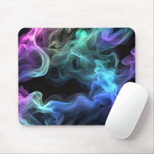 Iridescent Smoke On Black Mouse Mat