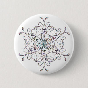 Iridescent Snowflake Button