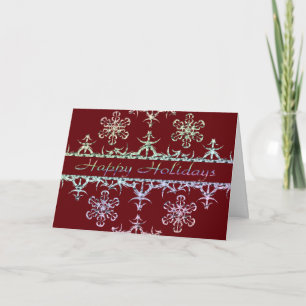 Iridescent Snowflake Greeting Card Template