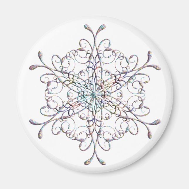 Iridescent Snowflake Magnet (Front)