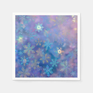 Iridescent snowflakes napkin