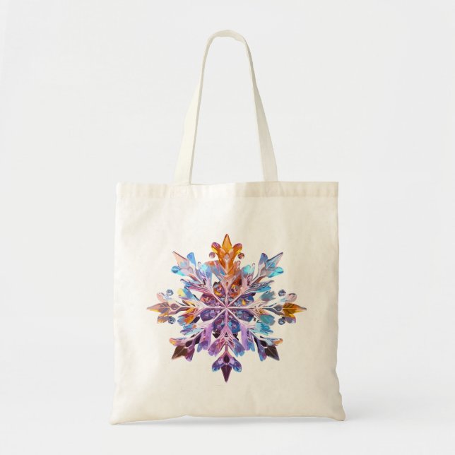 "Iridescent Snowflakes Tote Bag (Front)