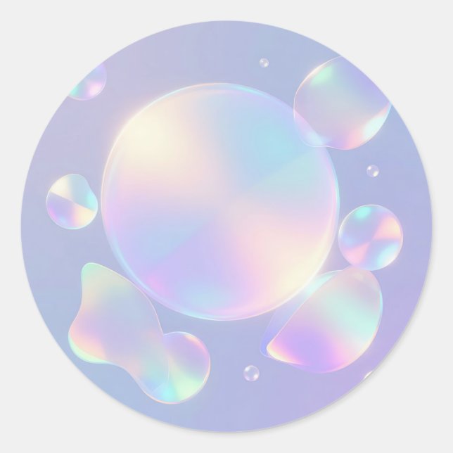 Iridescent Soap Bubble Dream Classic Round Sticker (Front)