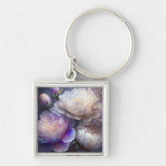 Iridescent Soft Focus Light Spectrum Flower Bunch Key Ring
