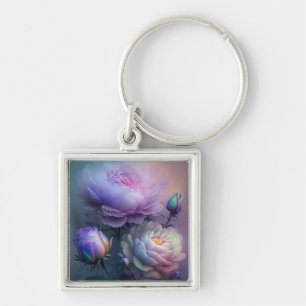 Iridescent Soft Purple Wedding Flowers Key Ring