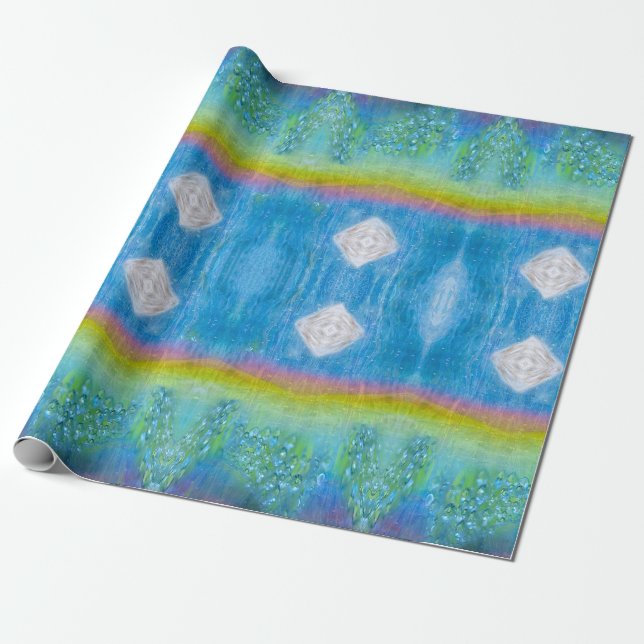 Iridescent, Sparkly, Rainbow Light Wrapping Paper (Unrolled)