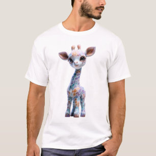 Iridescent Stained Glass Giraffe Men T-Shirt
