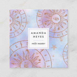 Iridescent Sun Reiki Master Chakra Energy Healer | Square Business Card