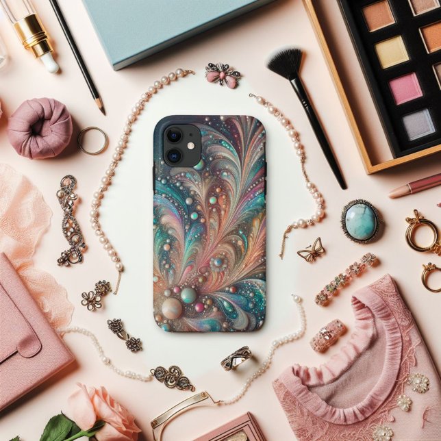 Iridescent Teal And Peach Glitter Bling Case-Mate iPhone Case (Creator Uploaded)