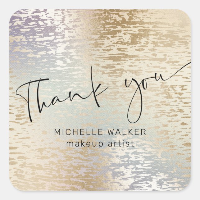 Iridescent Textured Luxurious Thank You Sticker (Front)