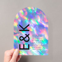 Iridescent Ultra Modern Monogram Wedding