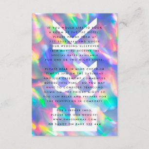 Iridescent Ultra Modern Monogram Wedding Enclosure Card